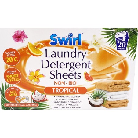 Swirl Non-Bio Tropical Chusteczki do Prania 20 sztuk