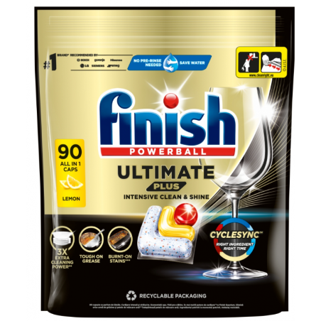 Finish Powerball Ultimate Plus Kapsułki do Zmywarki Lemon 90 sztuk
