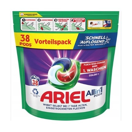 Ariel All in 1 Kapsułki do Prania Color+ 38 sztuk