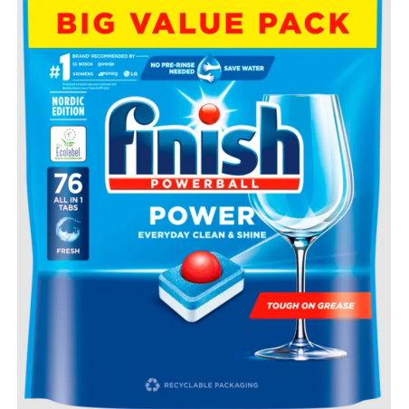 Finish Power Kapsułki do Zmywarki All in 1 76 sztuk