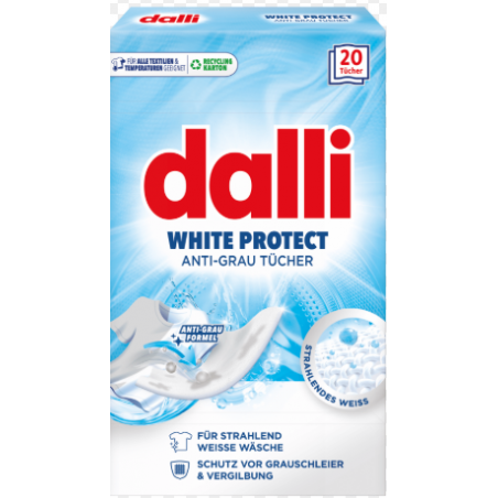 Dalli White Protect Chusteczki do Prania 20 sztuk
