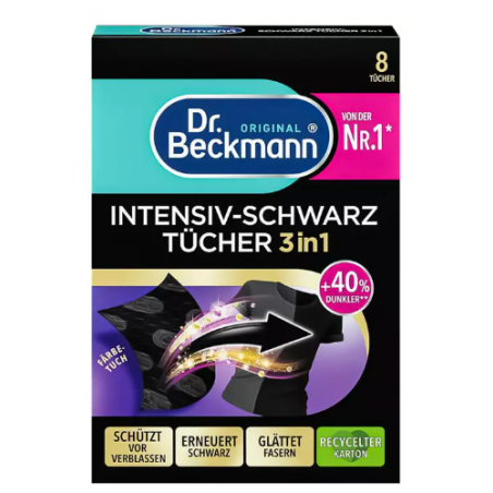 Dr. Beckmann Chusteczki do Prania Czarnych Tkanin 8 sztuk