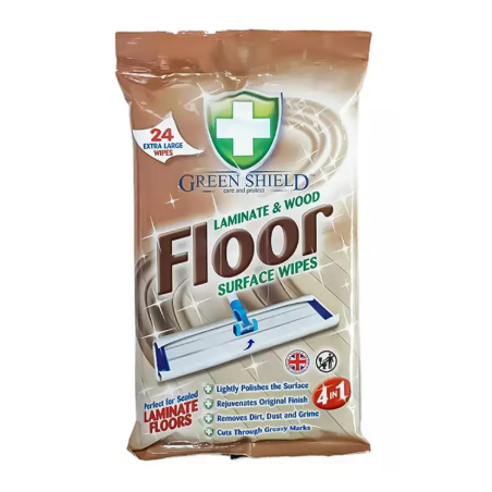 Green Shield Chusteczki Nawilżane do Podłóg Drewnianych i Laminatu 24 sztuki