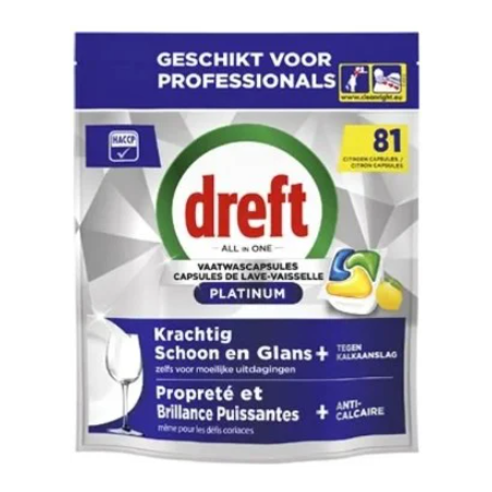 Dreft Platinum Kapsułki do Zmywarki Lemon 81 sztuk
