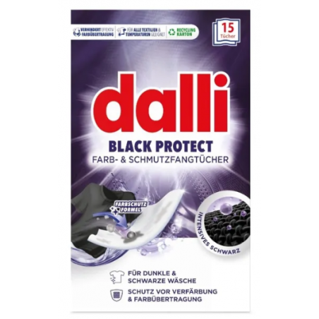 Dalli Black Protect Chusteczki do Prania Czarnych Tkanin 15 sztuk