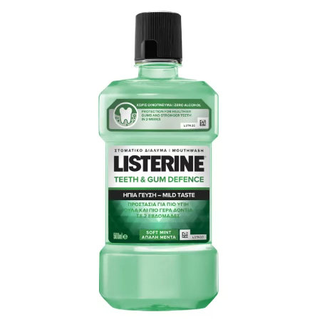 Listerine Teeth & Gum Defence Soft Mint Płyn do Płukania Jamy Ustnej 500 ml