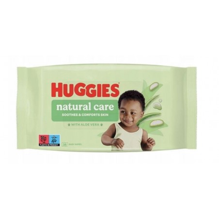 Huggies Natural Care Chusteczki Nawilżane Aloe Vera 56 sztuk