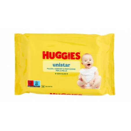 Huggies Unistar Chusteczki Nawilżane Aloe 56 sztuk