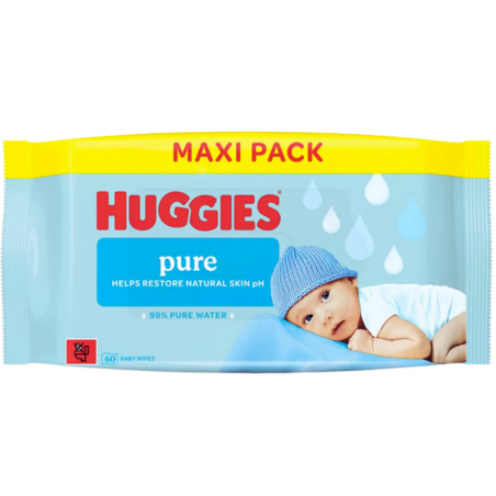 Huggies Pure Chusteczki Nawilżane 60 sztuk