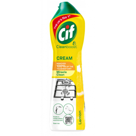 Cif Cleanboost Cream Mleczko Czyszczące Lemon 660g