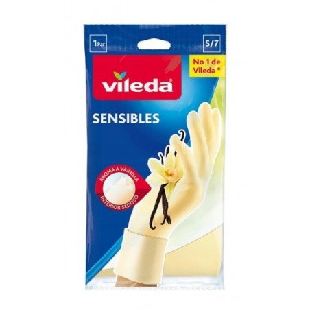Vileda Sensibles Rękawice Gumowe Waniliowe S