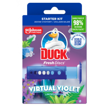 Duck Fresh Discs Virtual Violet Krążki Żelowe do WC Starter 6 sztuk 35ml