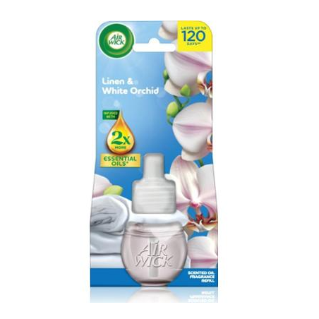 Air Wick Wkład do Elektrycznego Odświeżacza Powietrza Len Biała Orchidea 19ml