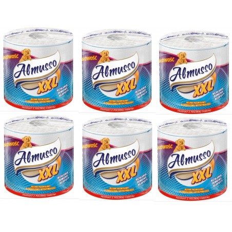 ZESTAW 6 x Almusso XXL Ręcznik Papierowy 1 Rolka 80M 2WARS.