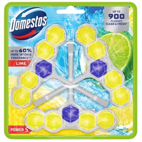Domestos Power 5 Zawieszki do WC Lime 3 sztuki